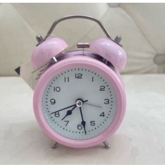 New  4 Inches Twin Bell Alarm Dial, Battery Operated Clock-pink - Picture 2 of 7